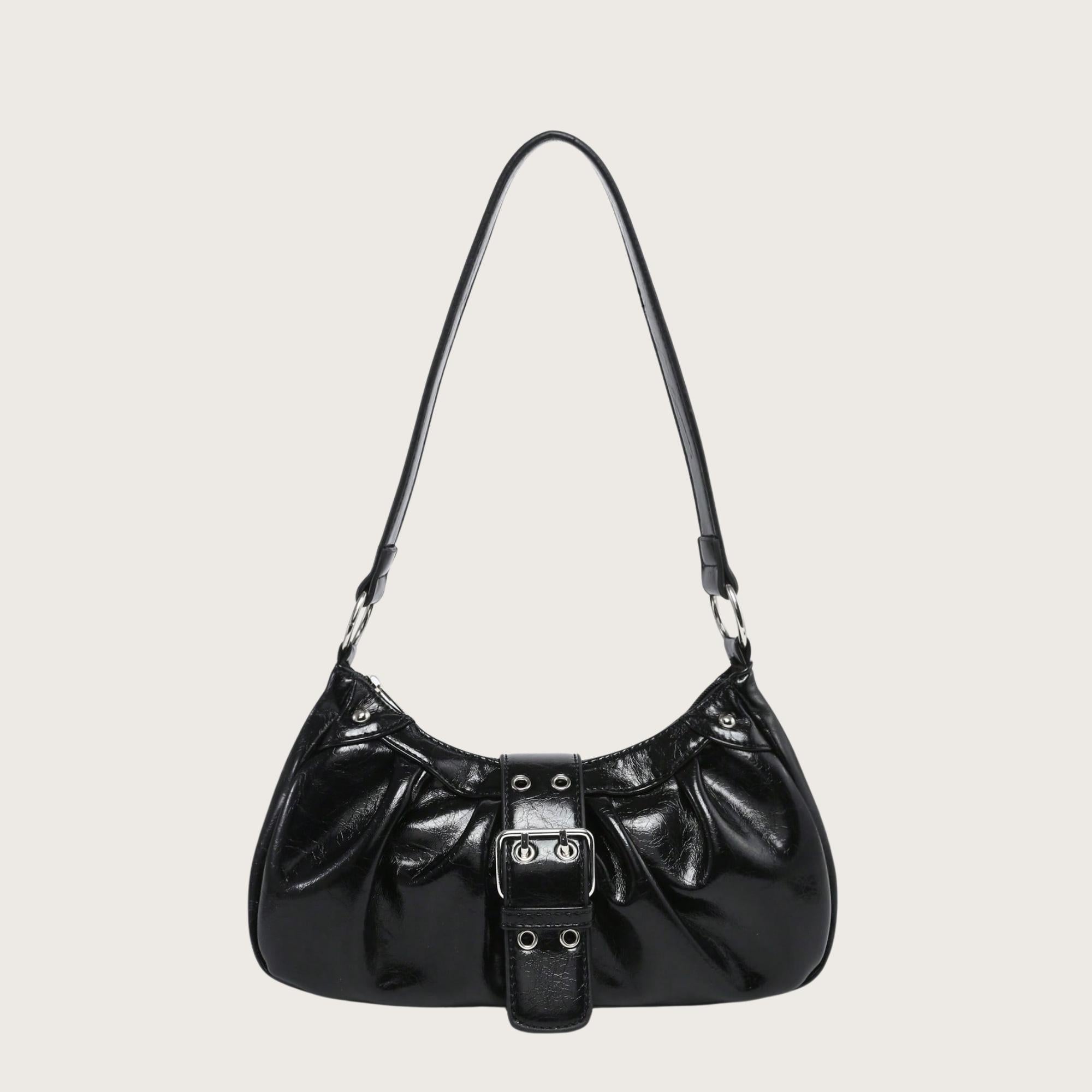 Y2K vintage shoulder bag in merlot leather